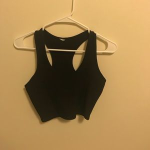 Black racer back crop top